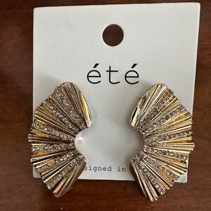 Été Gold and Silver Fan Earrings